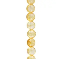 Yellow Faceted Citrine Coin Beads by Bead Landing&trade;