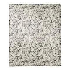 Dog Face Sketch Pattern 3 50" x 60" Coral Fleece Blanket