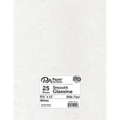 PA Paper&trade; Accents White 8.5" x 11" 30lb. Smooth Glassine, 25 Sheets