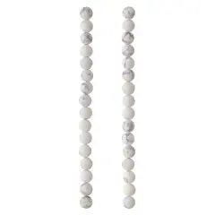 White & Gray Matte Howlite Round Beads, 8mm by Bead Landing&trade;