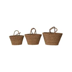 Hello Honey&reg; Hand-Woven Seagrass Totes with Handles Set