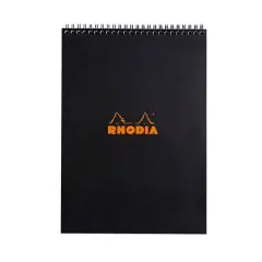 Rhodia&reg; Black Lined Wire-Bound Sketchbook, 8.25" x 11.75"