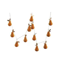 Hello Honey&reg; 6ft. Yellow Glitter Handmade Recycled Paper Honeycomb Pear Garland