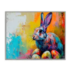 Stupell Industries Easter Joy Abstract Framed Giclee Art Gray