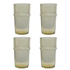 Hello Honey&reg; 9oz. Chartreuse Modern Embossed Drinking Glass Set