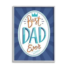 Stupell Industries Best Dad Ever Striped Phrase Framed Giclee Art Gray