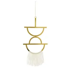 Hello Honey&reg; Gold Geometric Metal Wall Hanging with Tassel