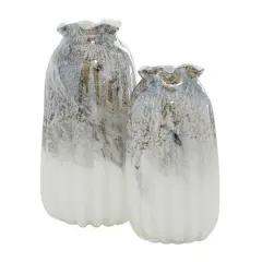 Gray Contemporary Glass Vase Set