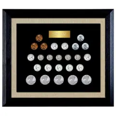 World War II Coin Collection in Wood Frame