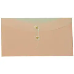 JAM Paper #10 Plastic Envelopes with Button & String Tie Closure, 12ct. Baby Pink Pastel Two Tone