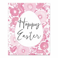 Hoppy Easter Floral Egg Tabletop Canvas Art
