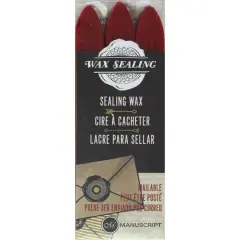 Manuscript Wax Sealing Wax Sticks with Wicks, 3ct. Red