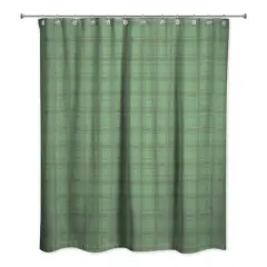 Green Plaid Pattern Shower Curtain
