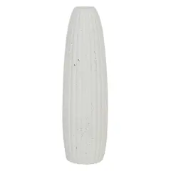 White Ceramic Contemporary Vase, 18" x 5" x 5"