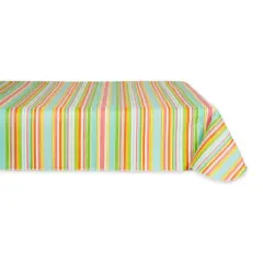 Spring Stripe Vinyl Tablecloth 60" x 84"