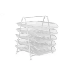 Mind Reader Desk Organizer with 5 Sliding Trays White