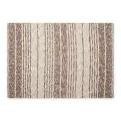 DII&reg; Variegated Stripe Handwoven Recycled Yarn Rug, 2ft. x 3ft. Leather Brown
