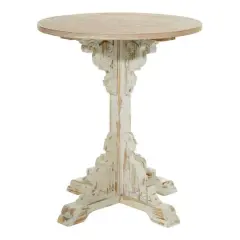 2.5ft. White Chinese Fir Farmhouse Accent Table
