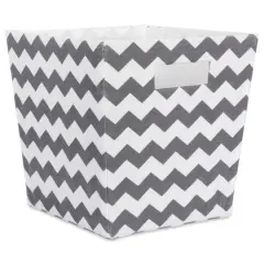 DII&reg; 11" Trapezoid Polyester Chevron Storage Bin Gray