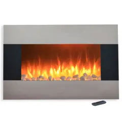 Hastings Home 36" Stainless Steel Fireplace