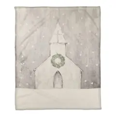 Gray Church 50x60 Coral Fleece Blanket