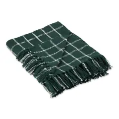 DII&reg; Checked Plaid Throw Dark Green