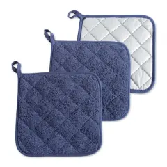 DII&reg; Terry Cloth Potholders, 3ct. Blue
