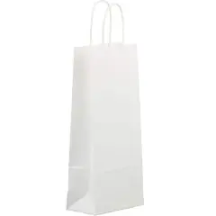 JAM Paper White Kraft Paper Wine Gift Bag, 100ct.