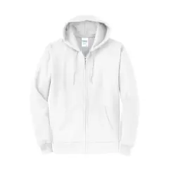 Port & Company&reg; Neutrals Core Fleece Full-Zip Hooded Sweatshirt White