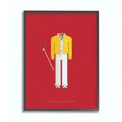 Stupell Industries Freddie Mercury Fashion Design Wall Accent with Black Frame