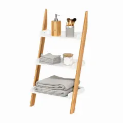 Honey Can Do White 3-Tier Leaning Ladder Shelf