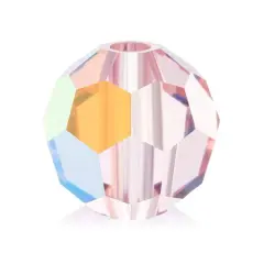 John Bead Preciosa 4mm Czech Crystal Glass Faceted Round Beads, 40ct. Light Rose AB