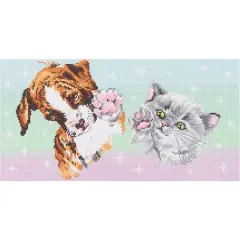 Diamond Dotz&reg; at Home Intermediate Dog & Cat High Five Diamond Painting Kit