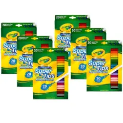 Crayola&reg; Washable Super Tips Markers, 6 Packs of 20
