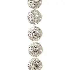 Silver Sand Dollar Metal Beads, 18mm by Bead Landing&trade;