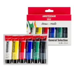 Amsterdam Standard Series 6 Color General Selection Acrylic Paint Set