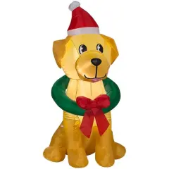 3.5ft. Airblown&reg; Inflatable Christmas Yellow Lab with Wreath