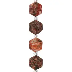 Leopard Jasper Hexagon Beads, 12mm by Bead Landing&trade;