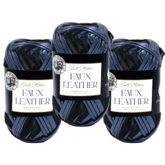 3 Pack Lion Brand&reg; Haute Stitches Faux Leather Yarn Ink