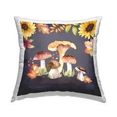 Stupell Industries Woodland Mushrooms Forest Plants Decorative Printed Throw Pillow