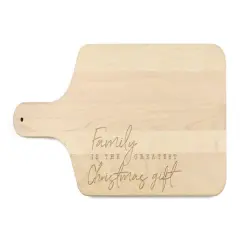 17" Family Is the Greatest Christmas Gift Maple Paddle Cutting Board