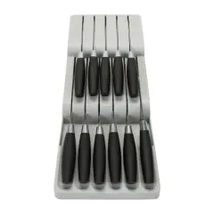 Kitchen Details 2-Tier Gray In-Drawer Knife Organizer