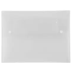 JAM Paper Clear Plastic Portfolio with Two Button Snap Closure 9.5" x 12.5"