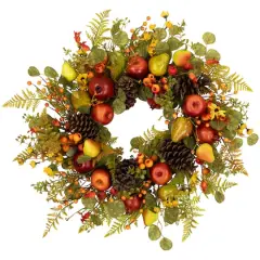 26" Apples, Pears & Pinecones Fall Harvest Wreath