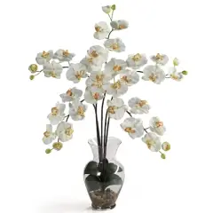 2.5ft. Moth Orchid Liquid Illusion Silk Flower Arrangement Cream