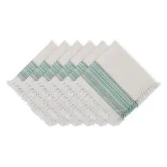 DII&reg; 20" x 20" Fringed Striped Napkins, 6ct. Teal