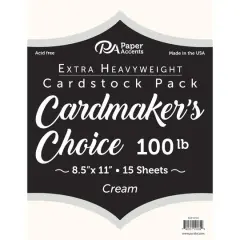 PA Paper&trade; Accents 100 lb. Cardmakers Choice 8.5" x 11" Cardstock, 15 Sheets Cream