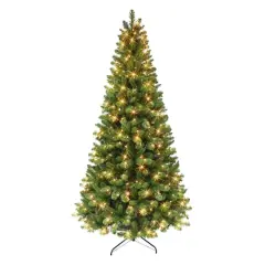 7.5ft. Pre-Lit Virginia Pine Artificial Christmas Tree, Clear Lights