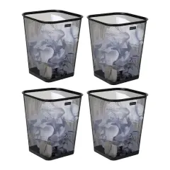 Mind Reader 5gal. Black Metal Mesh Waste Paper Basket, 4ct.