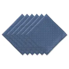 DII&reg; Oversized Tonal Lattice Print Outdoor Linen Dinner Napkins, 6ct. French Blue